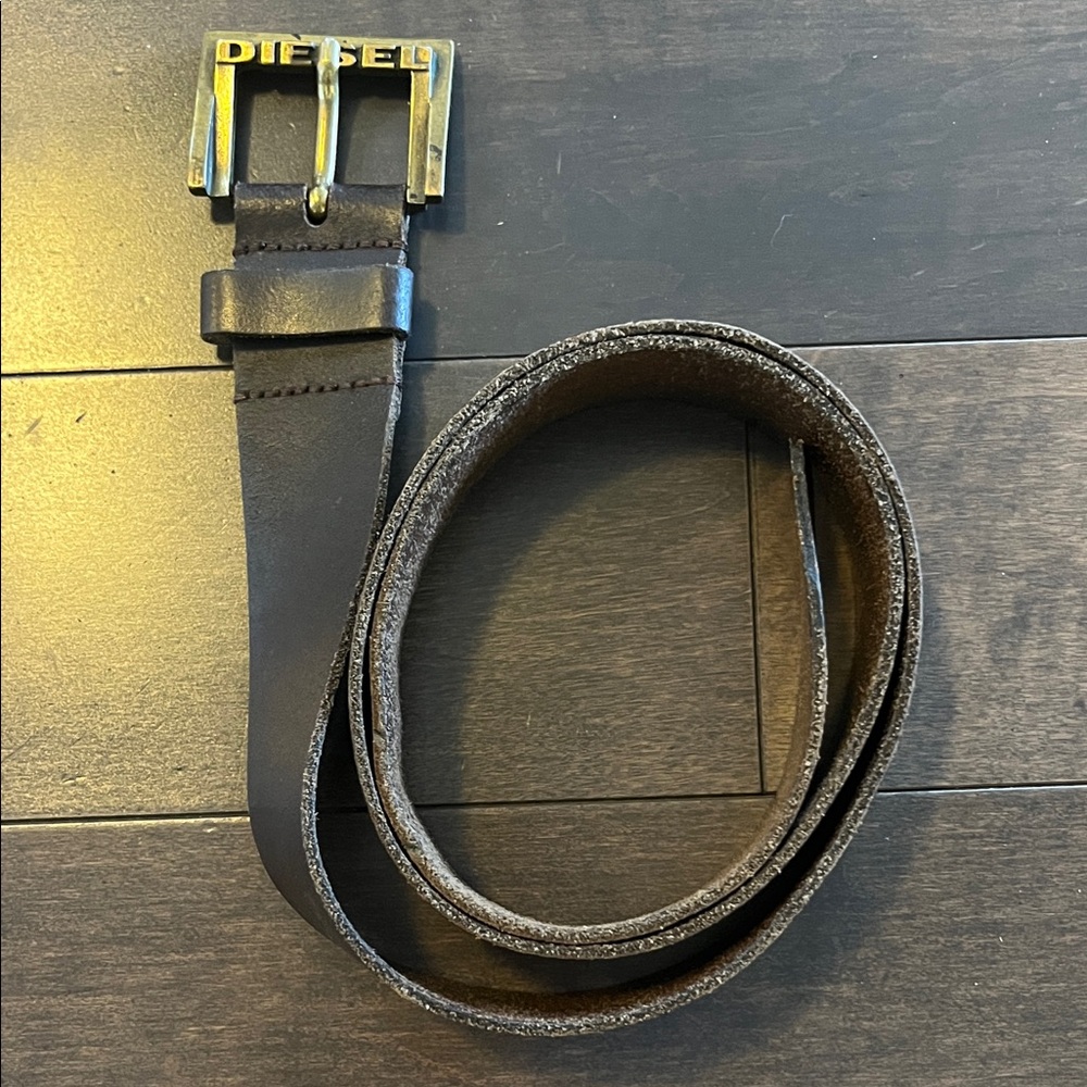 Diesel Brown Leather Men's Belt 95